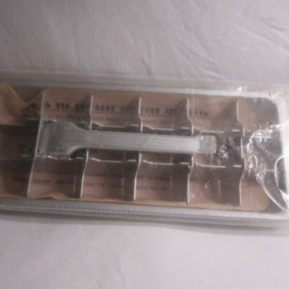 Very Rare 1950's Solid Aluminum Ice Tray- Old Stock- Factory Sealed NOS